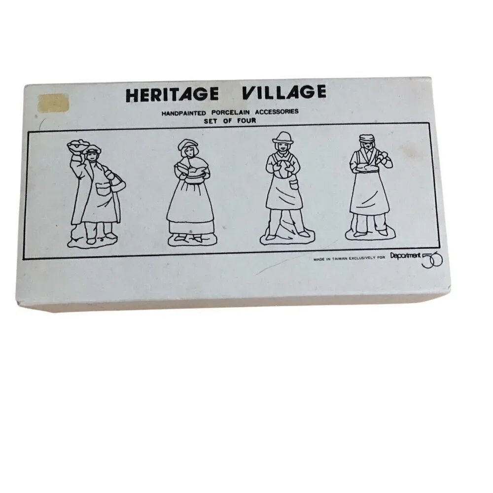 Dept 56 Heritage Village Handpainted Accessories - Set of 4 Shopkeepers NEW